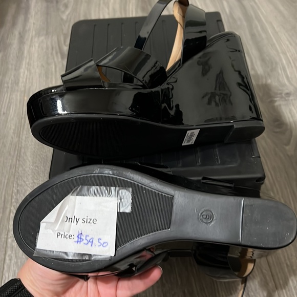 Black Wedge Sandals - Picture 4 of 4